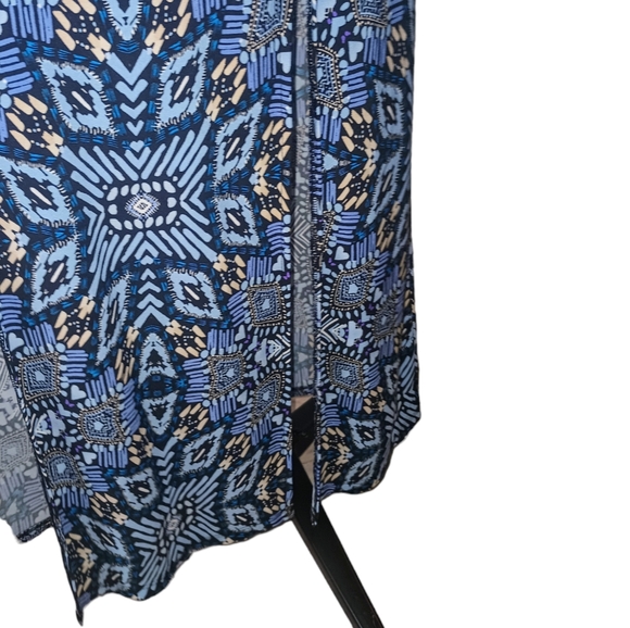 London Times Blue Aztec Print Sleeveless Maxi Dress - Picture 7 of 8